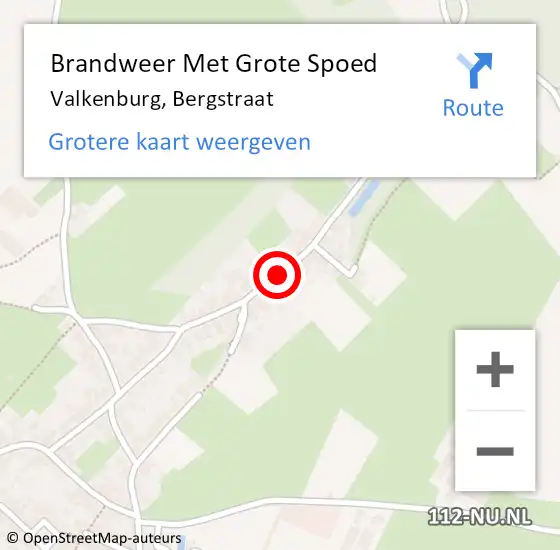 Locatie op kaart van de 112 melding: Brandweer Met Grote Spoed Naar Valkenburg, Bergstraat op 24 november 2018 22:57