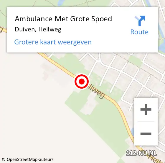 Locatie op kaart van de 112 melding: Ambulance Met Grote Spoed Naar Duiven, Heilweg op 24 november 2018 23:49