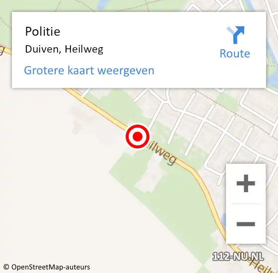 Locatie op kaart van de 112 melding: Politie Duiven, Heilweg op 24 november 2018 23:51