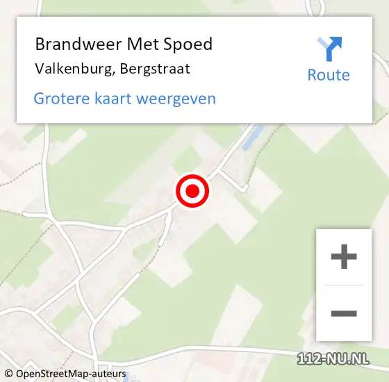 Locatie op kaart van de 112 melding: Brandweer Met Spoed Naar Valkenburg, Bergstraat op 25 november 2018 00:23