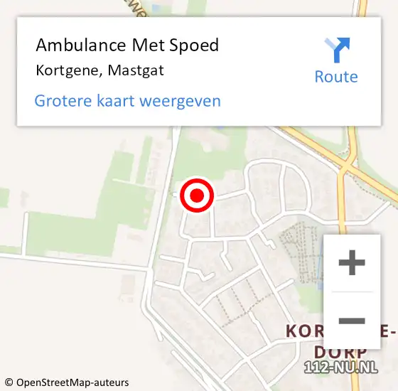 Locatie op kaart van de 112 melding: Ambulance Met Spoed Naar Kortgene, Mastgat op 25 november 2018 01:01