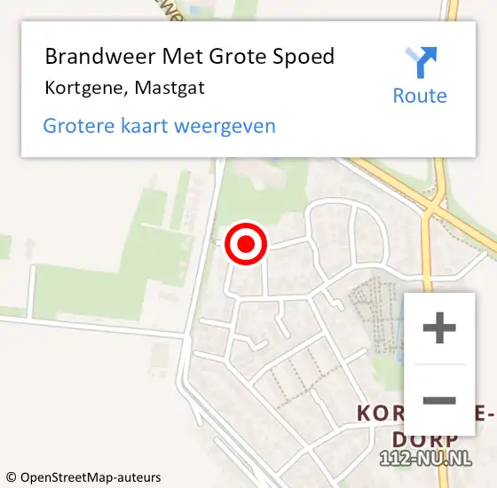 Locatie op kaart van de 112 melding: Brandweer Met Grote Spoed Naar Kortgene, Mastgat op 25 november 2018 01:22