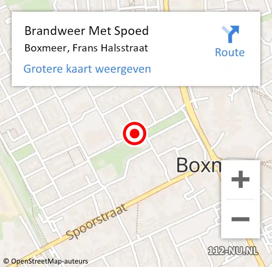 Locatie op kaart van de 112 melding: Brandweer Met Spoed Naar Boxmeer, Frans Halsstraat op 25 november 2018 02:33