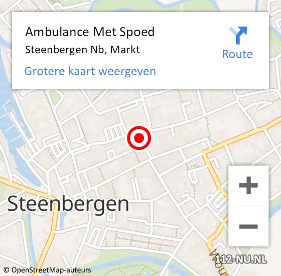 Locatie op kaart van de 112 melding: Ambulance Met Spoed Naar Steenbergen Nb, Markt op 25 november 2018 03:35