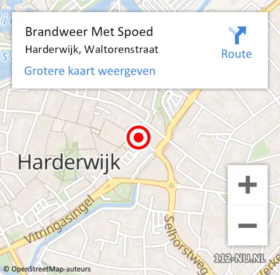 Locatie op kaart van de 112 melding: Brandweer Met Spoed Naar Harderwijk, Waltorenstraat op 25 november 2018 04:14