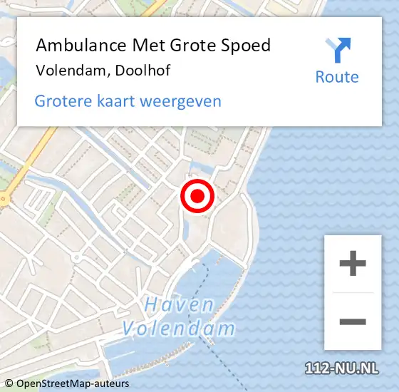 Locatie op kaart van de 112 melding: Ambulance Met Grote Spoed Naar Volendam, Doolhof op 25 november 2018 07:52