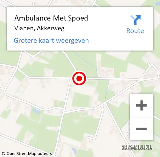 Locatie op kaart van de 112 melding: Ambulance Met Spoed Naar Vianen, Akkerweg op 25 november 2018 08:28