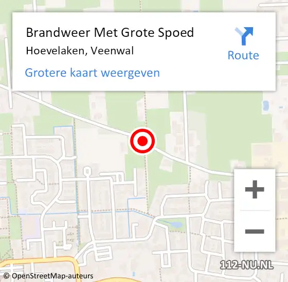 Locatie op kaart van de 112 melding: Brandweer Met Grote Spoed Naar Hoevelaken, Veenwal op 25 november 2018 10:25