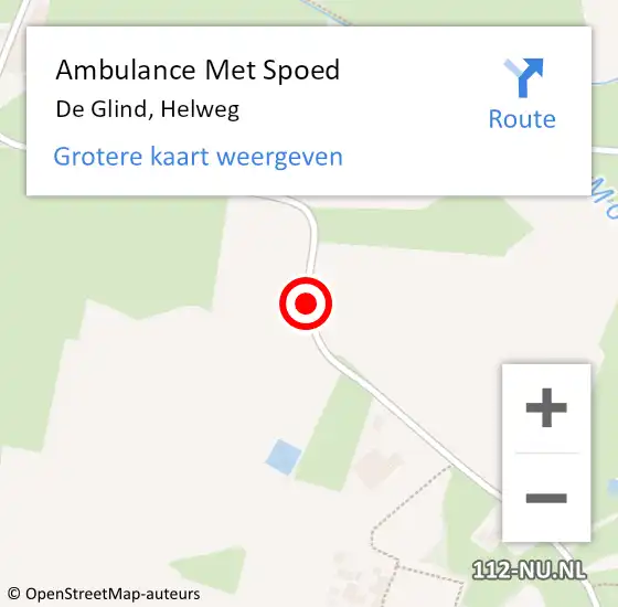 Locatie op kaart van de 112 melding: Ambulance Met Spoed Naar De Glind, Helweg op 25 november 2018 10:33