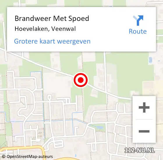 Locatie op kaart van de 112 melding: Brandweer Met Spoed Naar Hoevelaken, Veenwal op 25 november 2018 10:52