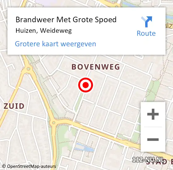 Locatie op kaart van de 112 melding: Brandweer Met Grote Spoed Naar Huizen, Weideweg op 25 november 2018 11:30