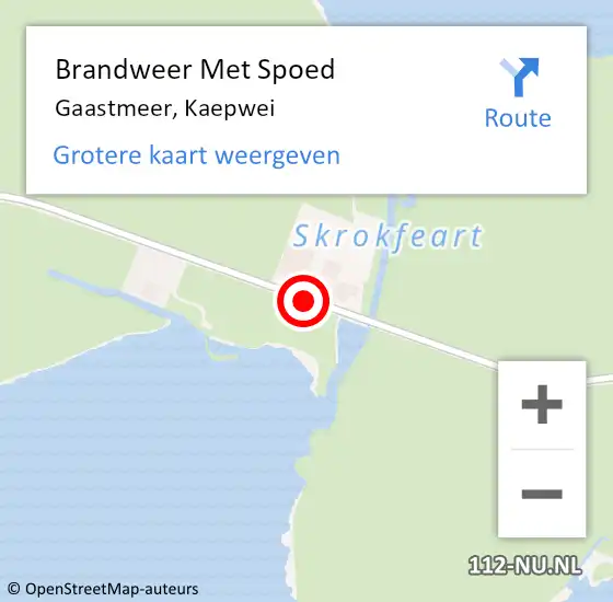 Locatie op kaart van de 112 melding: Brandweer Met Spoed Naar Gaastmeer, Kaepwei op 25 november 2018 11:32