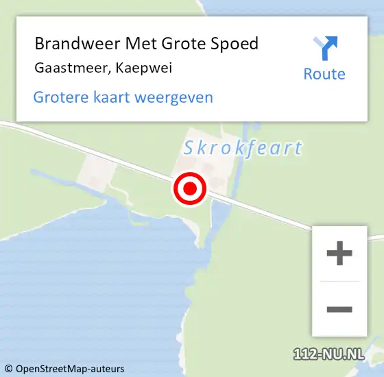 Locatie op kaart van de 112 melding: Brandweer Met Grote Spoed Naar Gaastmeer, Kaepwei op 25 november 2018 11:40