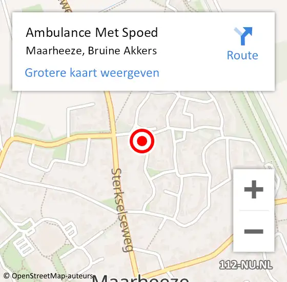 Locatie op kaart van de 112 melding: Ambulance Met Spoed Naar Maarheeze, Bruine Akkers op 25 november 2018 11:47