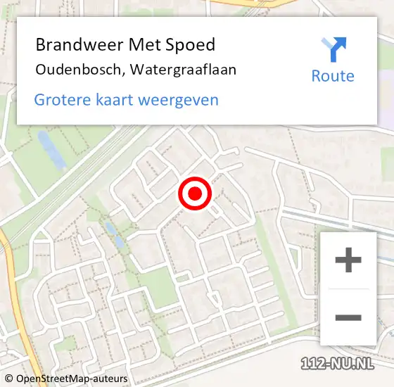 Locatie op kaart van de 112 melding: Brandweer Met Spoed Naar Oudenbosch, Watergraaflaan op 25 november 2018 12:29