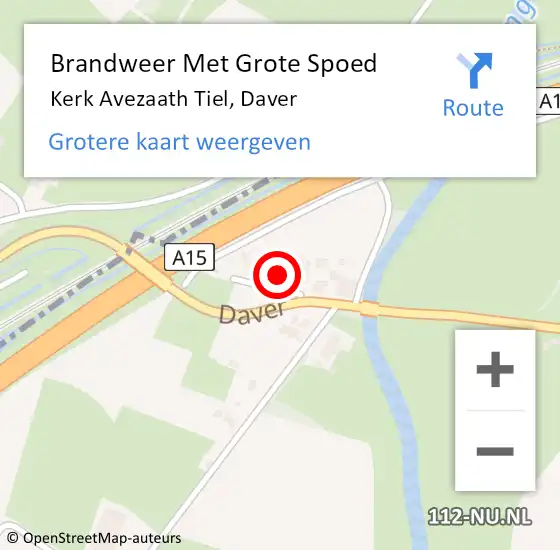 Locatie op kaart van de 112 melding: Brandweer Met Grote Spoed Naar Kerk Avezaath Tiel, Daver op 15 maart 2014 17:36