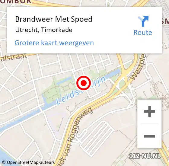 Locatie op kaart van de 112 melding: Brandweer Met Spoed Naar Utrecht, Timorkade op 25 november 2018 14:21