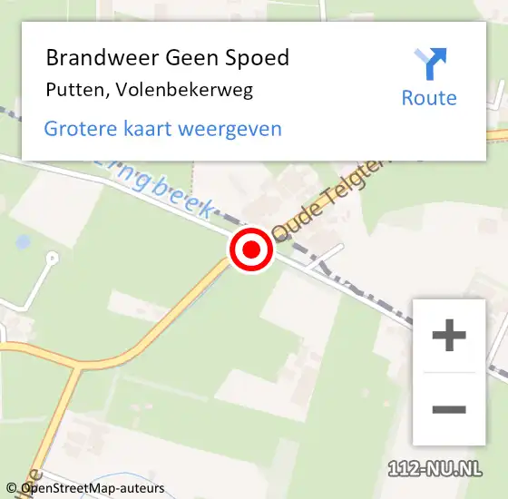 Locatie op kaart van de 112 melding: Brandweer Geen Spoed Naar Putten, Volenbekerweg op 25 november 2018 14:45