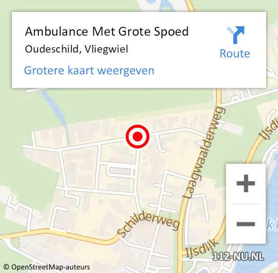 Locatie op kaart van de 112 melding: Ambulance Met Grote Spoed Naar Oudeschild, Vliegwiel op 25 november 2018 15:47