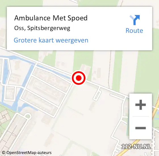 Locatie op kaart van de 112 melding: Ambulance Met Spoed Naar Oss, Spitsbergerweg op 25 november 2018 15:56