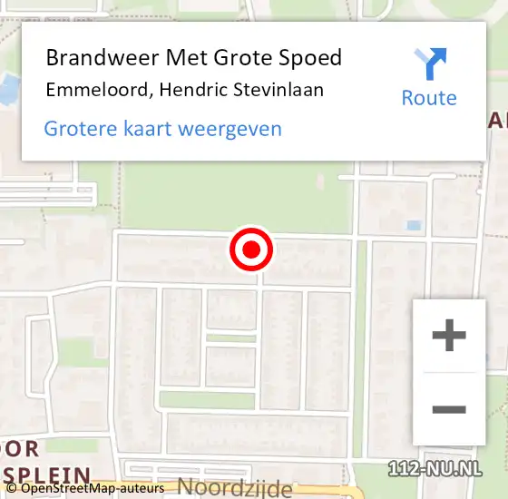 Locatie op kaart van de 112 melding: Brandweer Met Grote Spoed Naar Emmeloord, Hendric Stevinlaan op 25 september 2013 14:24