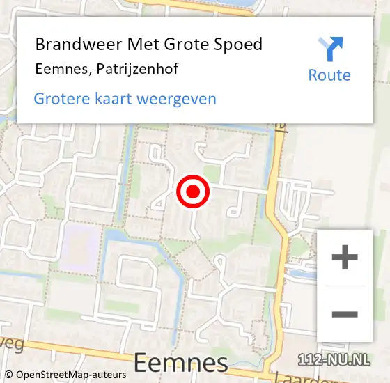 Locatie op kaart van de 112 melding: Brandweer Met Grote Spoed Naar Eemnes, Patrijzenhof op 25 november 2018 17:44