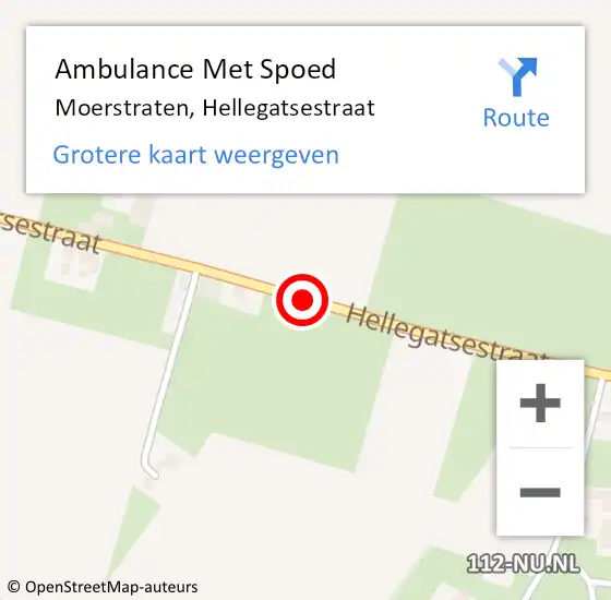 Locatie op kaart van de 112 melding: Ambulance Met Spoed Naar Moerstraten, Hellegatsestraat op 25 november 2018 19:54