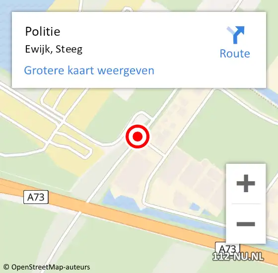 Locatie op kaart van de 112 melding: Politie Ewijk, Steeg op 25 november 2018 21:55