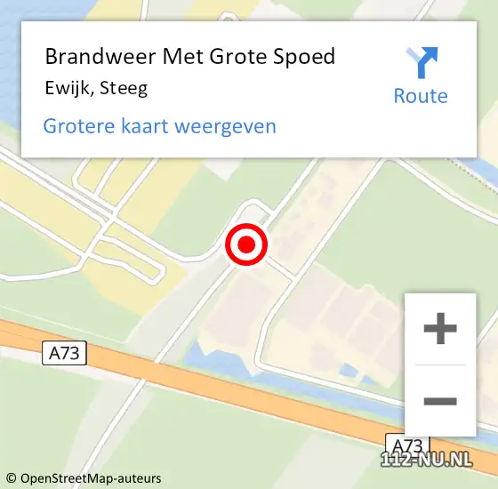 Locatie op kaart van de 112 melding: Brandweer Met Grote Spoed Naar Ewijk, Steeg op 25 november 2018 21:56