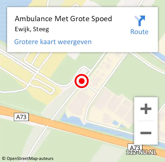 Locatie op kaart van de 112 melding: Ambulance Met Grote Spoed Naar Ewijk, Steeg op 25 november 2018 21:57