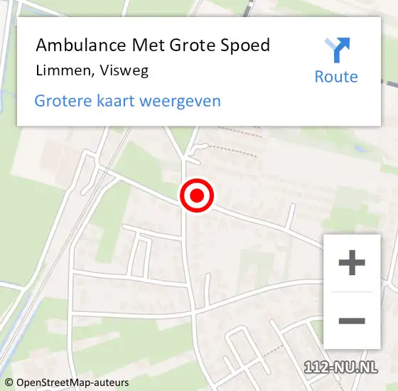 Locatie op kaart van de 112 melding: Ambulance Met Grote Spoed Naar Limmen, Visweg op 26 november 2018 03:42