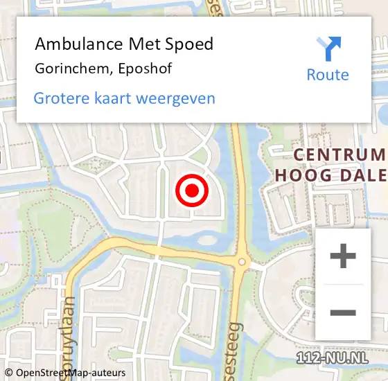 Locatie op kaart van de 112 melding: Ambulance Met Spoed Naar Gorinchem, Eposhof op 26 november 2018 11:25