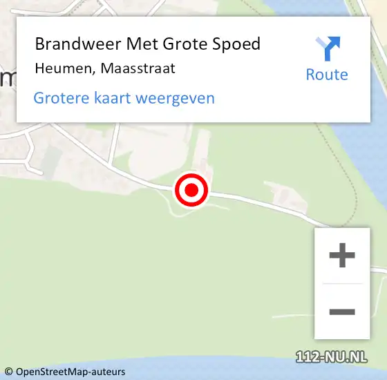 Locatie op kaart van de 112 melding: Brandweer Met Grote Spoed Naar Heumen, Maasstraat op 26 november 2018 13:04