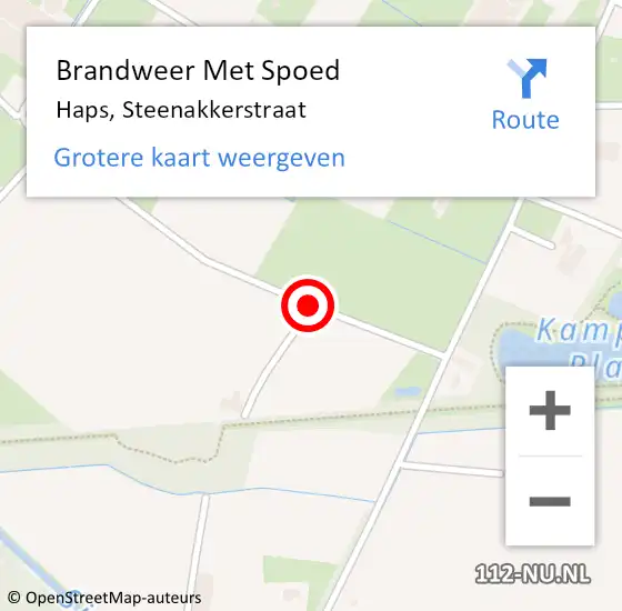 Locatie op kaart van de 112 melding: Brandweer Met Spoed Naar Haps, Steenakkerstraat op 26 november 2018 16:26