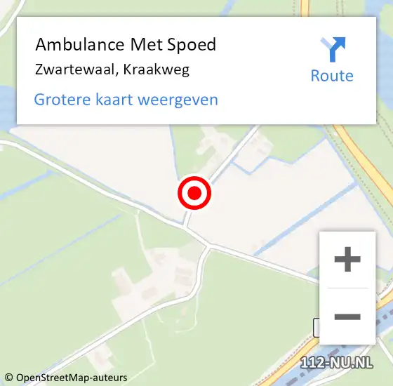 Locatie op kaart van de 112 melding: Ambulance Met Spoed Naar Zwartewaal, Kraakweg op 26 november 2018 16:42