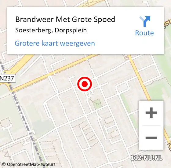 Locatie op kaart van de 112 melding: Brandweer Met Grote Spoed Naar Soesterberg, Dorpsplein op 26 november 2018 18:14