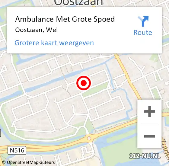 Locatie op kaart van de 112 melding: Ambulance Met Grote Spoed Naar Oostzaan, Wel op 26 november 2018 18:21