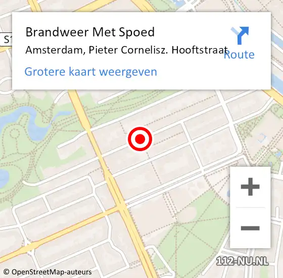Locatie op kaart van de 112 melding: Brandweer Met Spoed Naar Amsterdam, Pieter Cornelisz. Hooftstraat op 26 november 2018 18:45