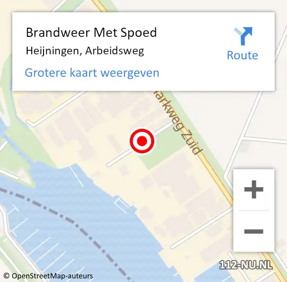 Locatie op kaart van de 112 melding: Brandweer Met Spoed Naar Heijningen, Arbeidsweg op 26 november 2018 19:15