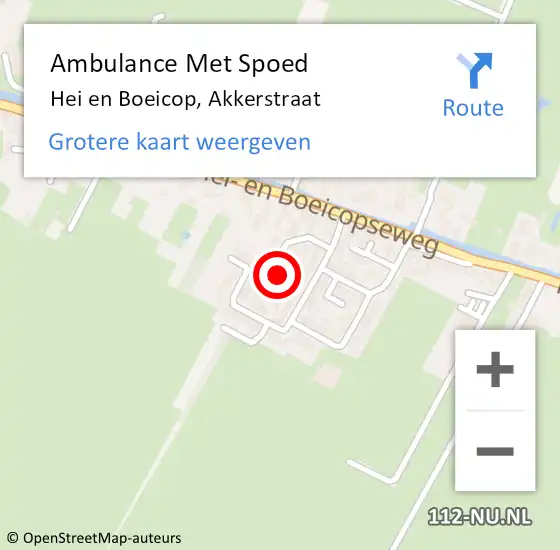 Locatie op kaart van de 112 melding: Ambulance Met Spoed Naar Hei en Boeicop, Akkerstraat op 25 september 2013 14:32