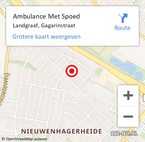 Locatie op kaart van de 112 melding: Ambulance Met Spoed Naar Landgraaf, Gagarinstraat op 25 september 2013 14:33