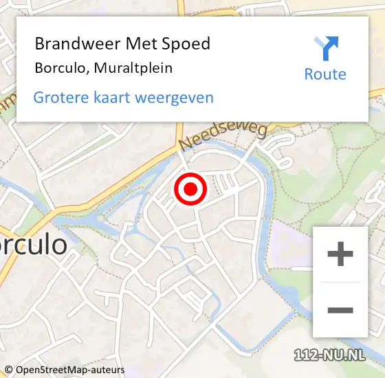 Locatie op kaart van de 112 melding: Brandweer Met Spoed Naar Borculo, Muraltplein op 26 november 2018 20:52