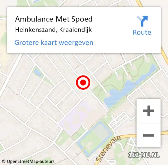 Locatie op kaart van de 112 melding: Ambulance Met Spoed Naar Heinkenszand, Kraaiendijk op 26 november 2018 21:32