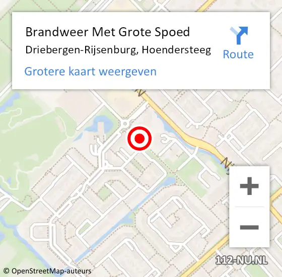 Locatie op kaart van de 112 melding: Brandweer Met Grote Spoed Naar Driebergen-Rijsenburg, Hoendersteeg op 26 november 2018 22:44