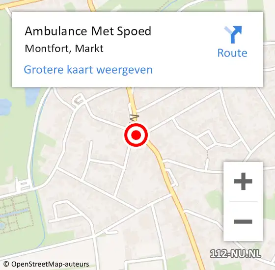 Locatie op kaart van de 112 melding: Ambulance Met Spoed Naar Montfort, Markt op 27 november 2018 02:17