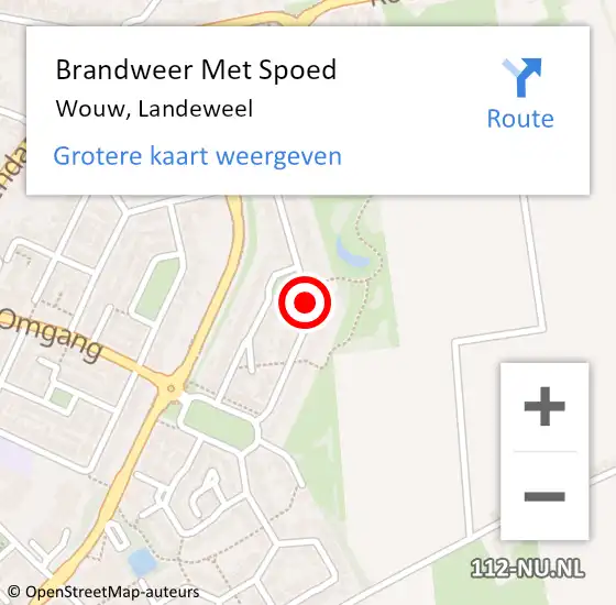 Locatie op kaart van de 112 melding: Brandweer Met Spoed Naar Wouw, Landeweel op 27 november 2018 04:57