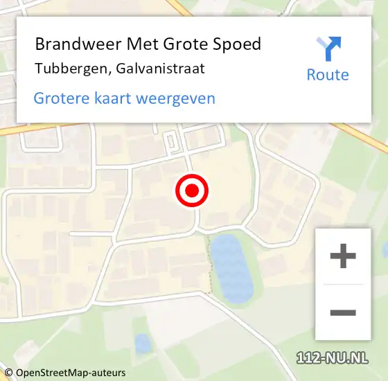 Locatie op kaart van de 112 melding: Brandweer Met Grote Spoed Naar Tubbergen, Galvanistraat op 27 november 2018 09:22