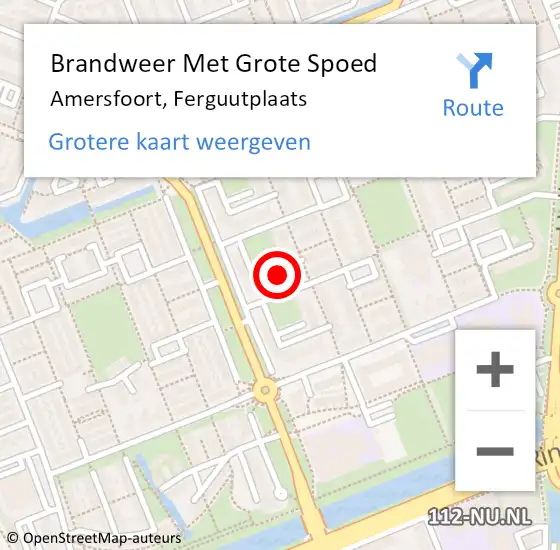 Locatie op kaart van de 112 melding: Brandweer Met Grote Spoed Naar Amersfoort, Ferguutplaats op 27 november 2018 10:20