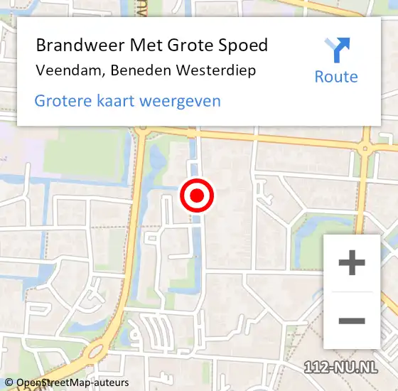 Locatie op kaart van de 112 melding: Brandweer Met Grote Spoed Naar Veendam, Beneden Westerdiep op 27 november 2018 10:53