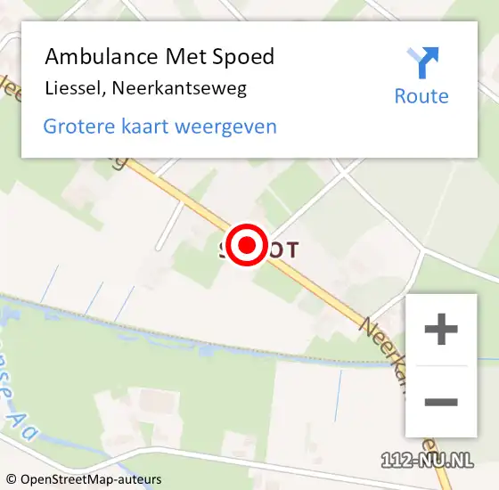 Locatie op kaart van de 112 melding: Ambulance Met Spoed Naar Liessel, Neerkantseweg op 27 november 2018 11:18